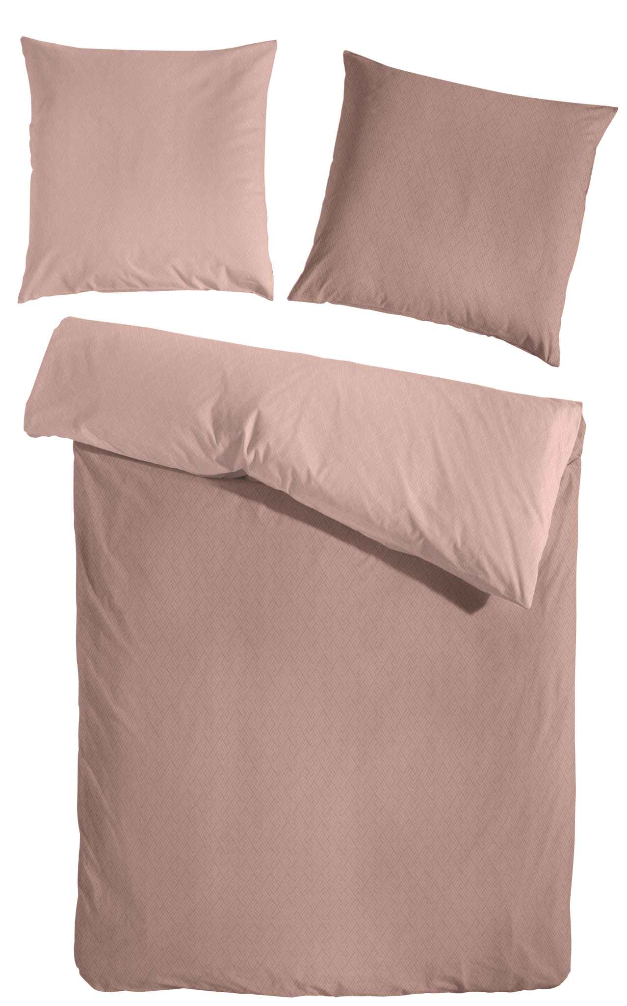 Hahn Edelflanell Wendebettwäsche Uni Altrosa