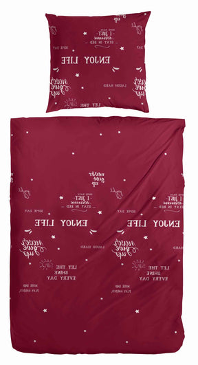 Hahn Edelflanell Bettwäsche Rot Enjoy Life