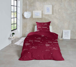 Hahn Edelflanell Bettwäsche Rot Enjoy Life