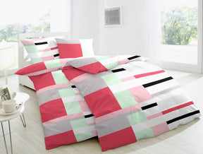 Hahn Baumwoll Seersucker Gestreift Gelb Grau Rosa