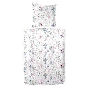 Hahn Seersucker Bettwäsche Blumenmuster Weiß