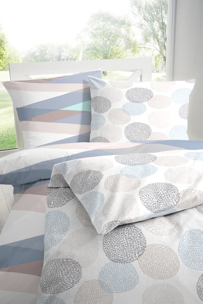 Hahn Seersucker Bettwäsche Muster Blau