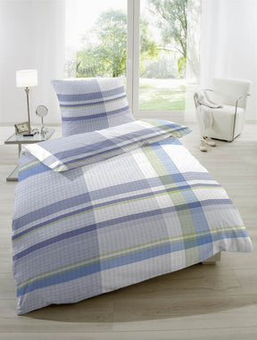 Hahn Microfaser Seersucker Bettwäsche Kariert
