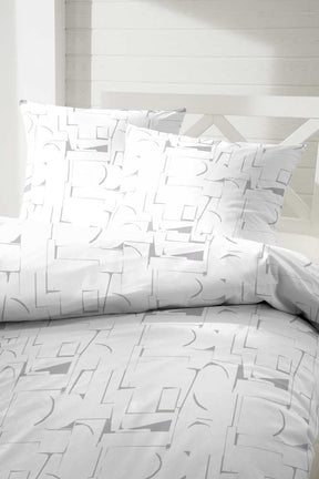 Hahn Seersucker Bettwäsche Muster Weiß