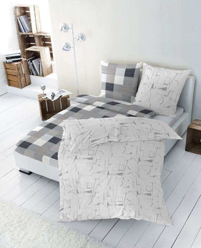 Hahn Seersucker Bettwäsche Muster Weiß