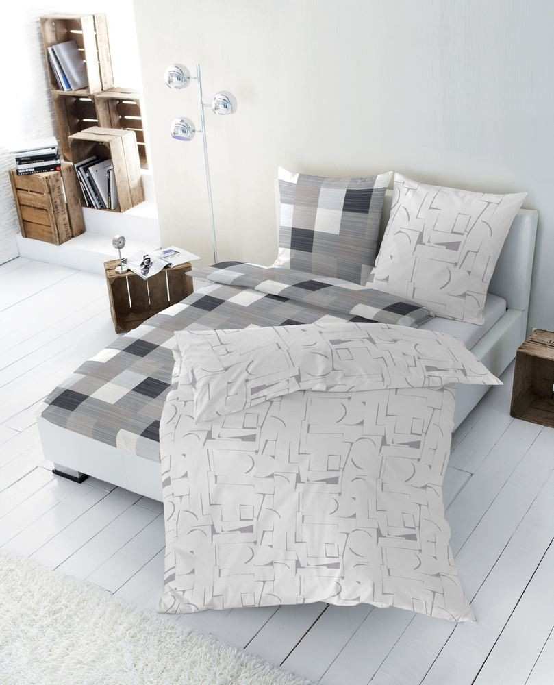 Hahn Seersucker Bettwäsche Muster Weiß