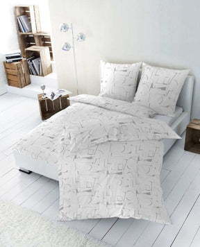 Hahn Seersucker Bettwäsche Muster Weiß