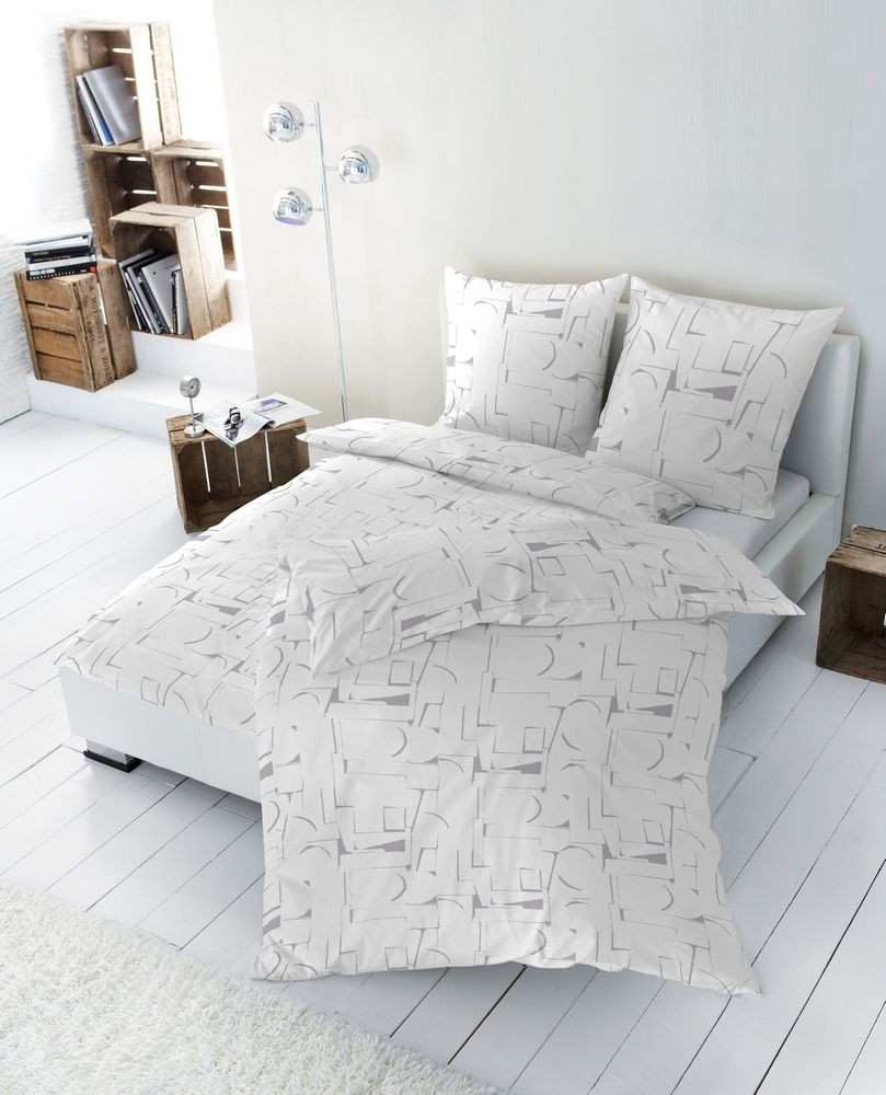 Hahn Seersucker Bettwäsche Muster Weiß