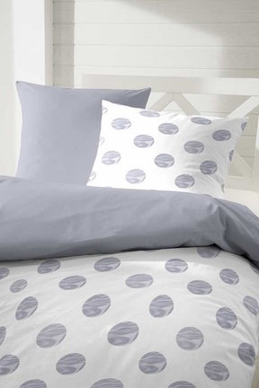 Hahn Seersucker Wende Bettwäsche Punktemuster Weiss