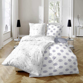 Hahn Seersucker Wende Bettwäsche Punktemuster Weiss