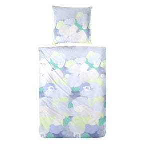 Hahn Baumwoll Satin Bettwäsche Farbtupfer Hellblau Weiß Lila Rosa