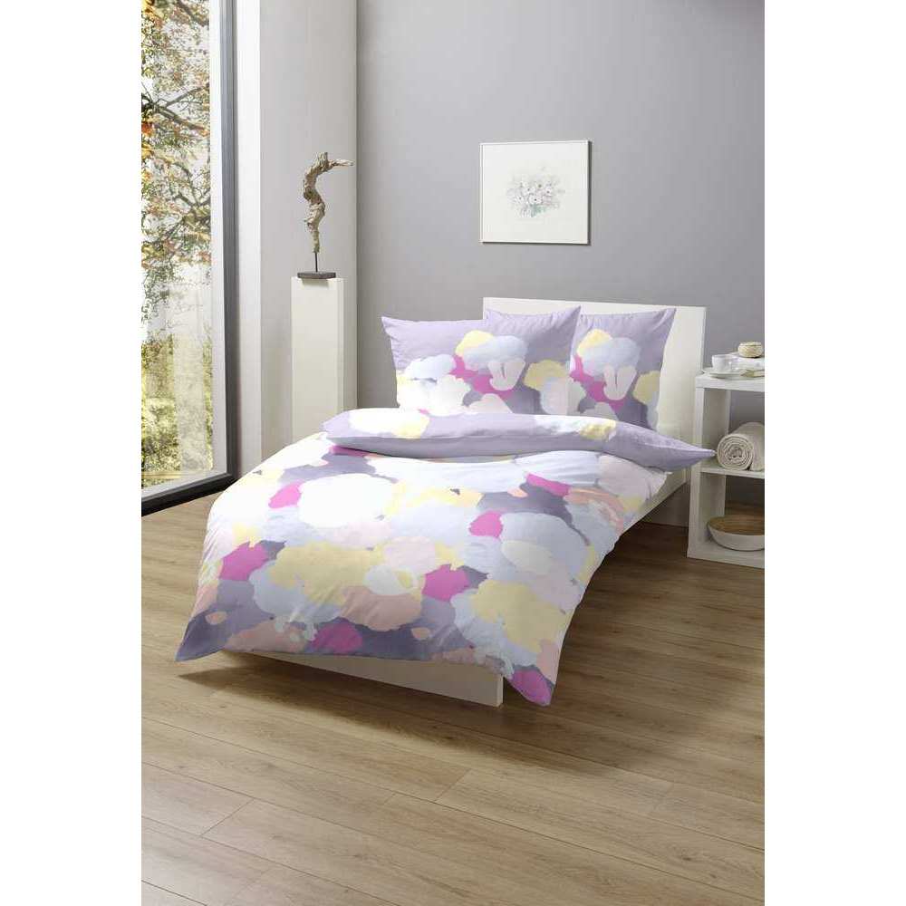 Hahn Baumwoll Satin Bettwäsche #farbe_lila