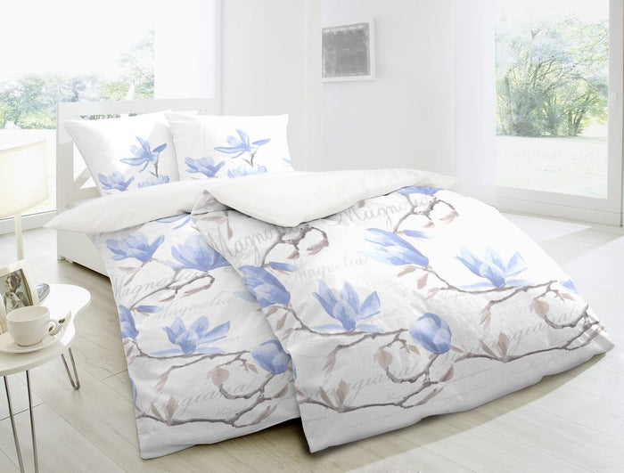 Hahn Baumwoll Satin Bettwäsche #farbe_weiss
