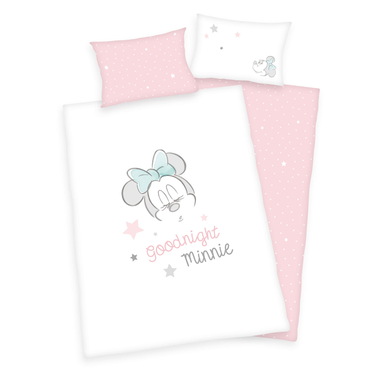 Baby Best Minnie Mouse Kinder Renforcé BIO Wende Bettwäsche GOTS 100x135 cm + 40x60 cm