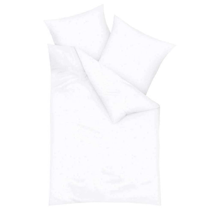 Kaeppel Mako Satin Bettwäsche Uni Weiß 200x200 cm + 2Stk 80x80 cm