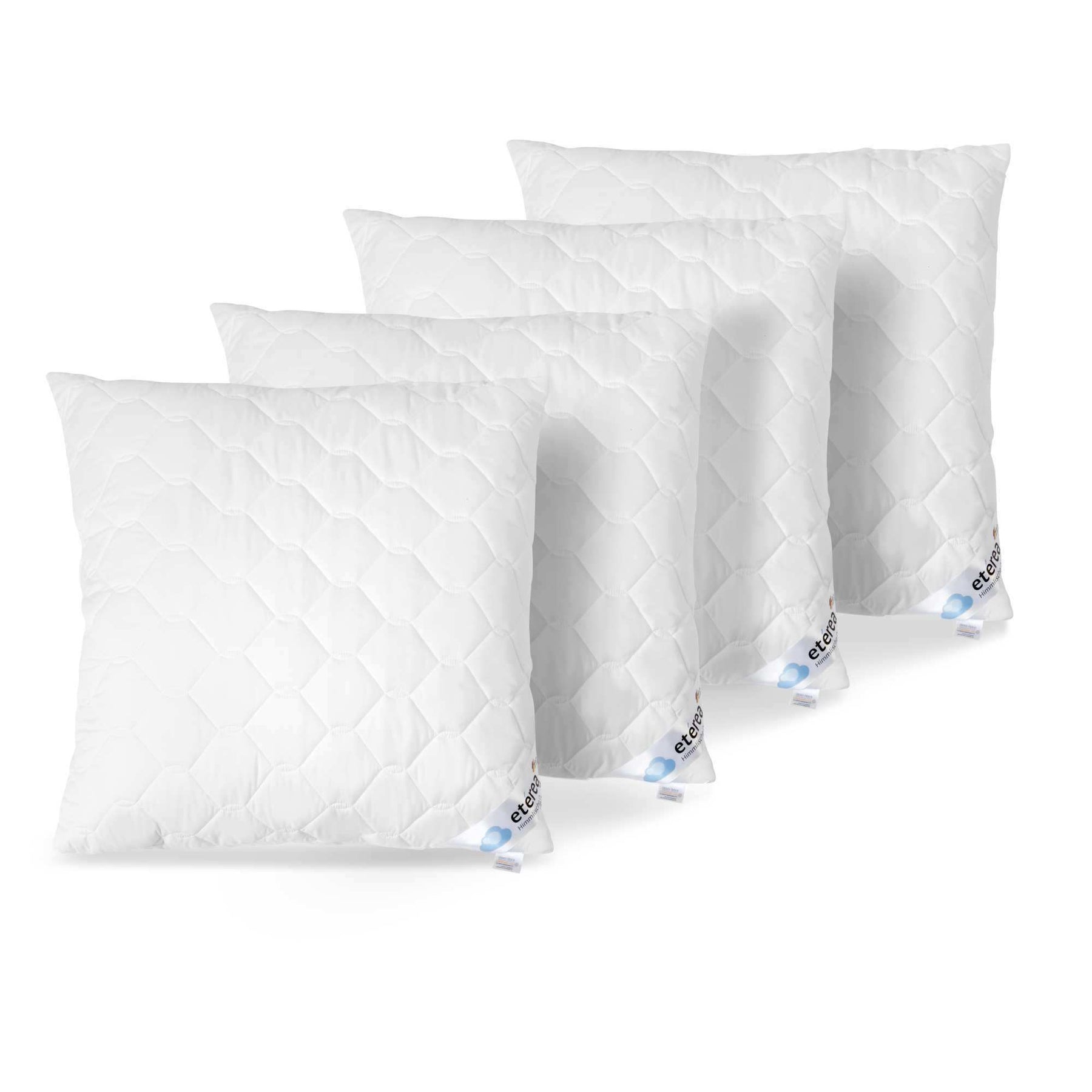 4 tlg Sparset etérea Microfaser Kopfkissen Frieda Komfort mit Reißverschluss 50x50 cm