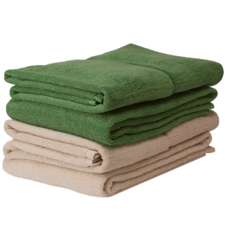 6 tlg. Baumwolle Handtuch-Set #farbe_elfenbein-gruen