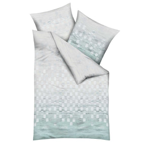 Kaeppel Biber Bettwäsche Domino Kariert Hellblau 135x200 cm + 80x80 cm