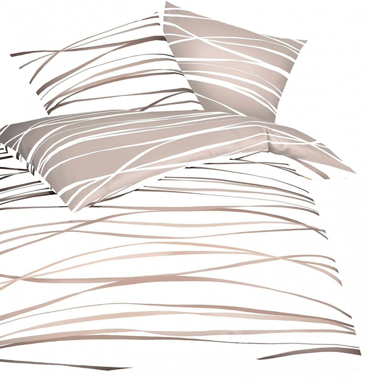 Kaeppel Fein Biber Bettwäsche Motion Wellen Rubin 155x220 cm + 80x80 cm