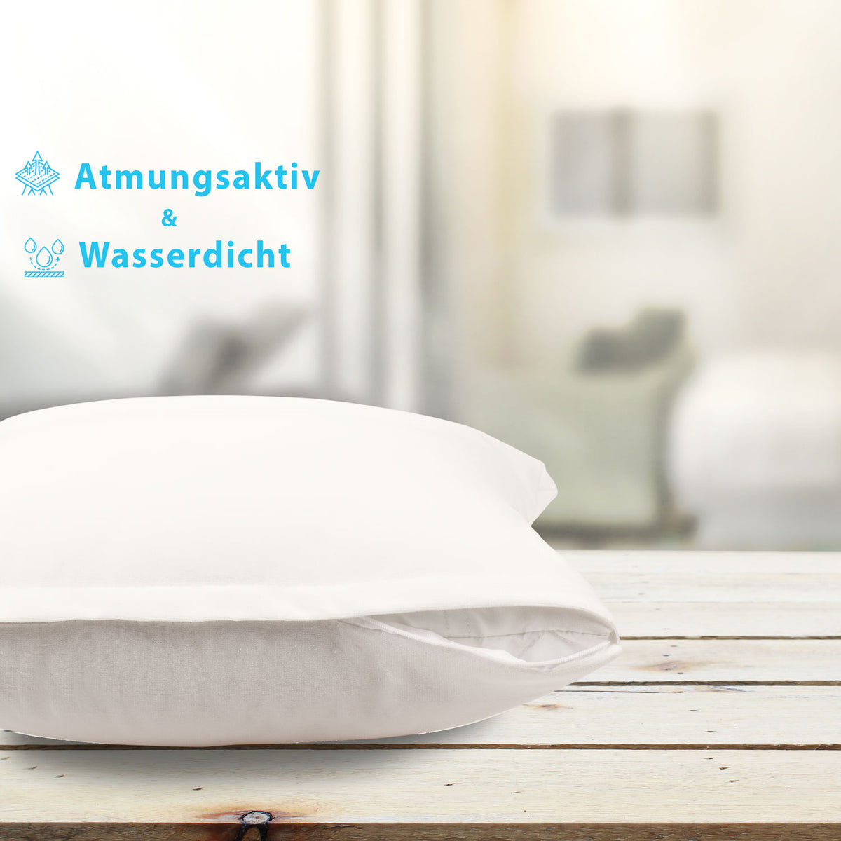 etérea 2 Stück Mikrofaser Wasserdichte Kissenhülle Agnes 60x60 cm