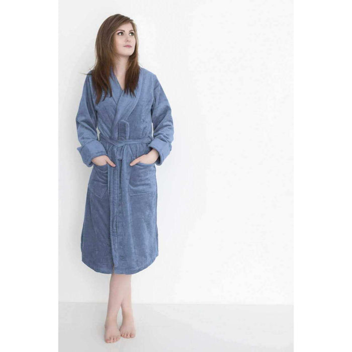 Bademantel Velours Uni #farbe_artikblau