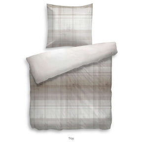 HnL Baumwolle Wende Bettwäsche Blumen Troy Natur 135x200 cm + 80x80 cm