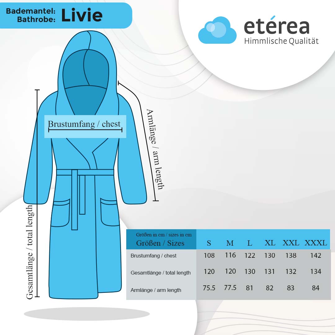 etérea Baumwolle Frottee Bademantel mit Kapuze Livie