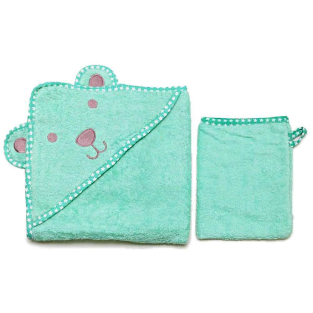 etérea 100% Baumwolle Baby Kapuzenhandtuch #farbe_gruen