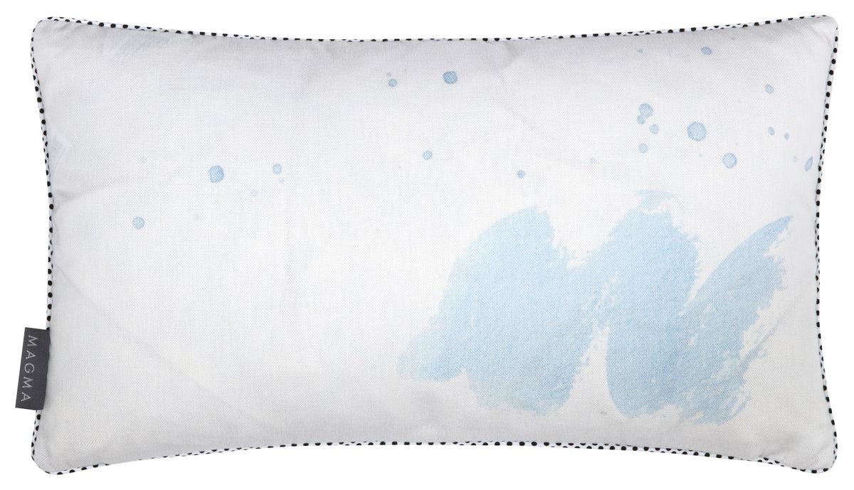 Magma Kissenhülle Bonmont Bonjour mit Digitalprint Hellblau 30x50 cm