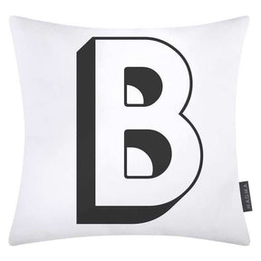 Magma Baumwolle Kissenhülle Buchstaben Weiss 40x40 cm