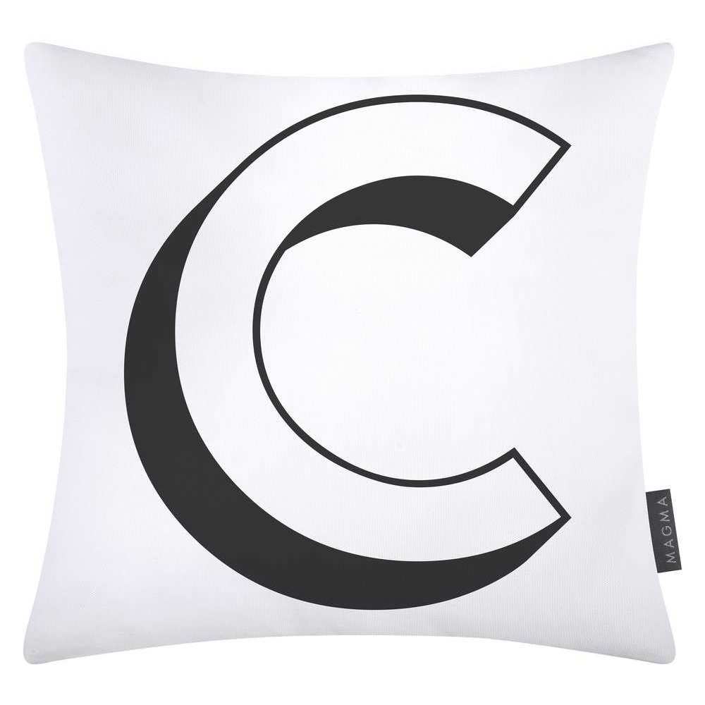 Magma Baumwolle Kissenhülle Buchstaben Weiss 40x40 cm