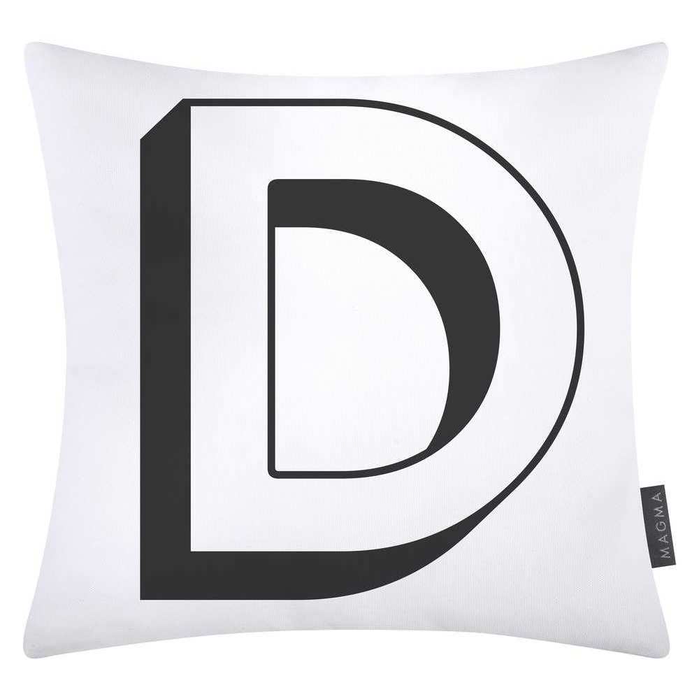 Magma Baumwolle Kissenhülle Buchstaben Weiss 40x40 cm