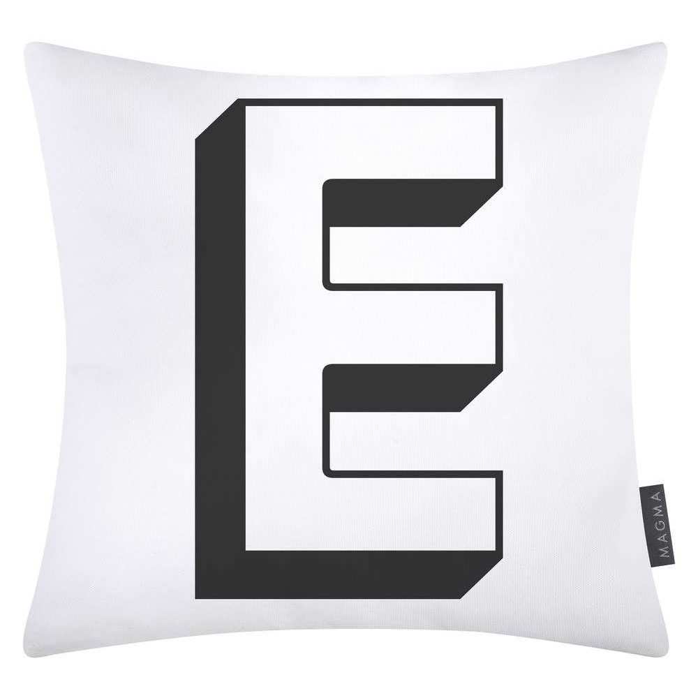 Magma Baumwolle Kissenhülle Buchstaben Weiss 40x40 cm