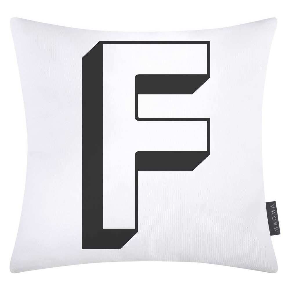 Magma Baumwolle Kissenhülle Buchstaben Weiss 40x40 cm