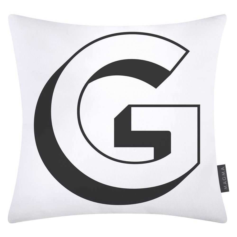 Magma Baumwolle Kissenhülle Buchstaben Weiss 40x40 cm