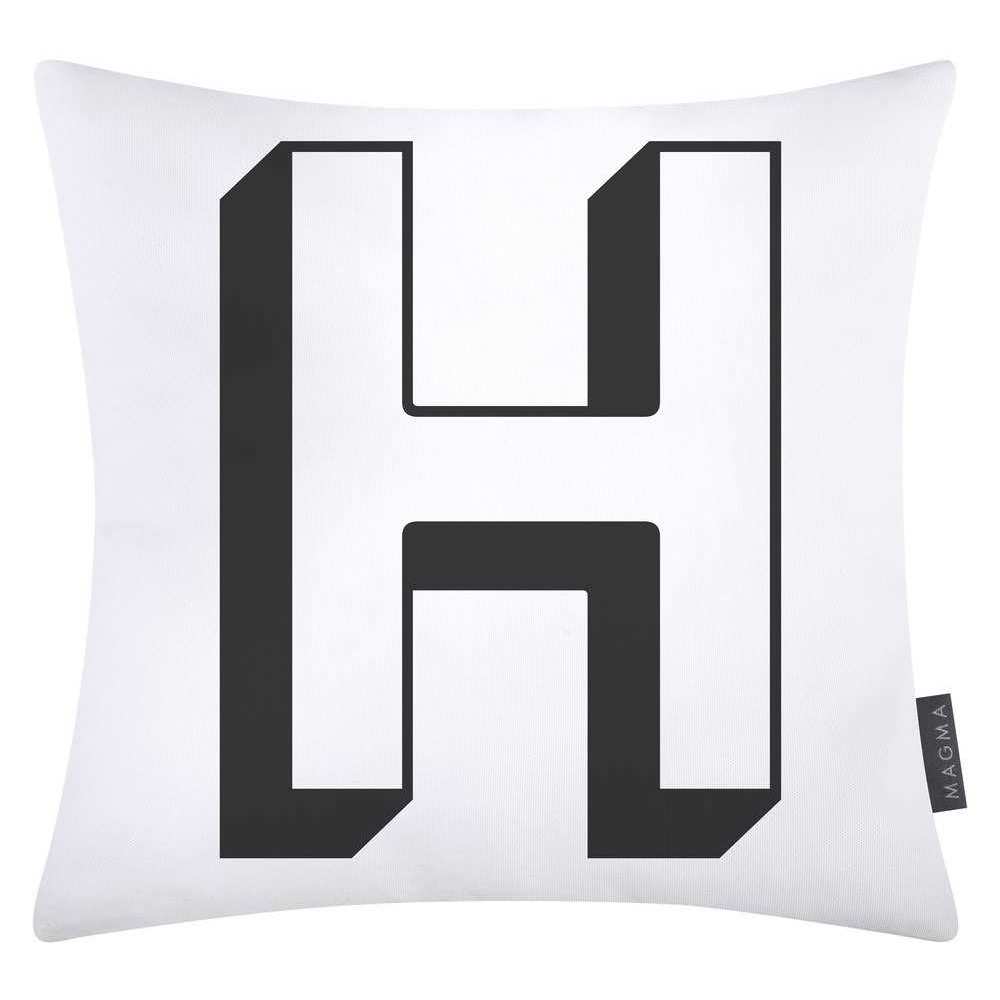 Magma Baumwolle Kissenhülle Buchstaben Weiss 40x40 cm