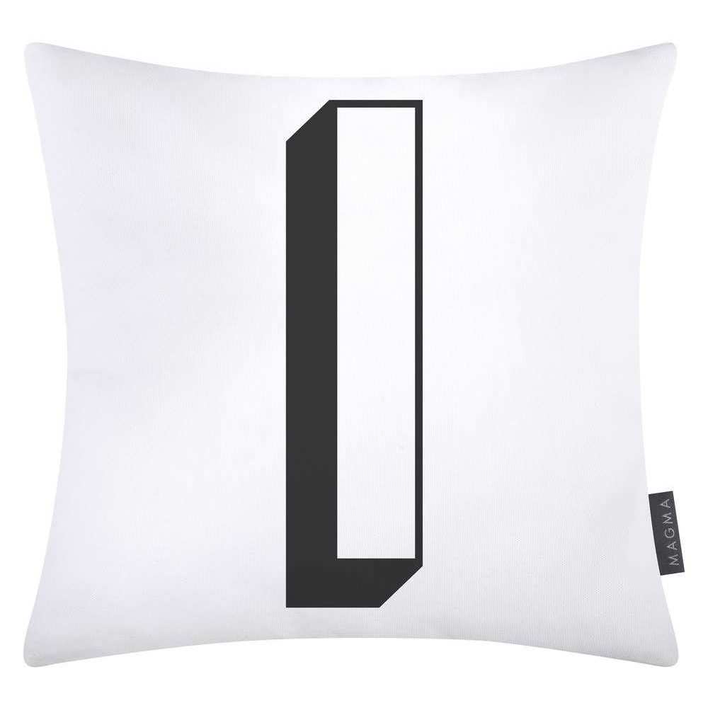 Magma Baumwolle Kissenhülle Buchstaben Weiss 40x40 cm