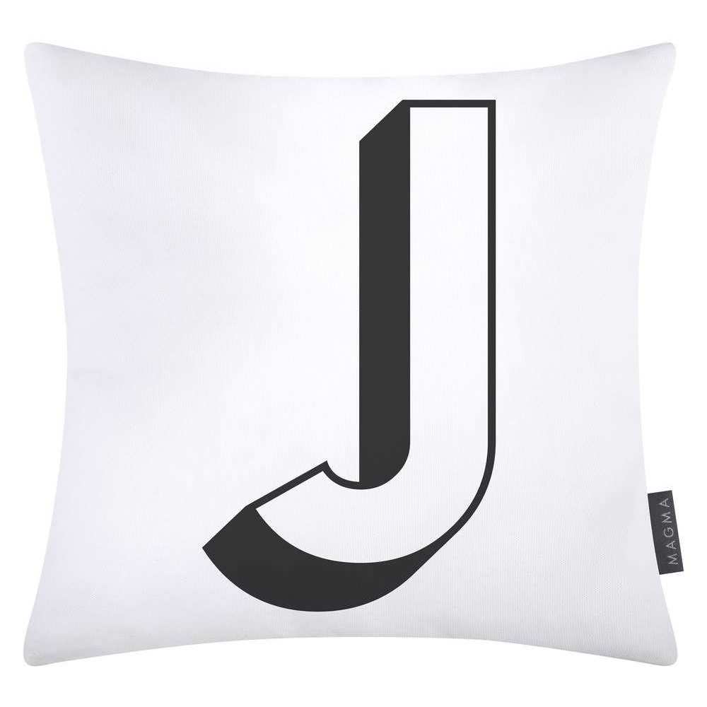 Magma Baumwolle Kissenhülle Buchstaben Weiss 40x40 cm