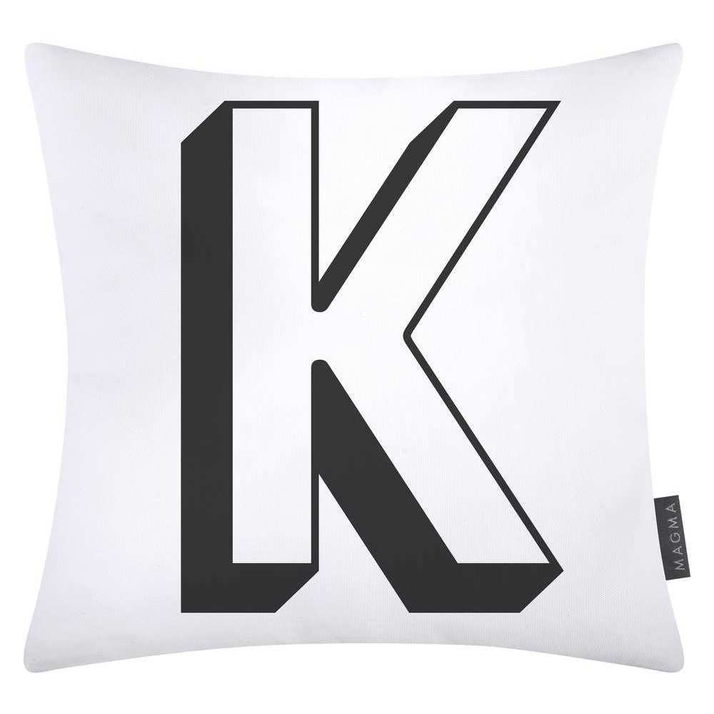 Magma Baumwolle Kissenhülle Buchstaben Weiss 40x40 cm