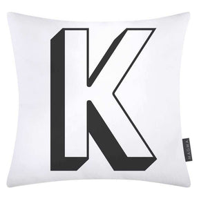 Magma Baumwolle Kissenhülle Buchstaben Weiss 40x40 cm
