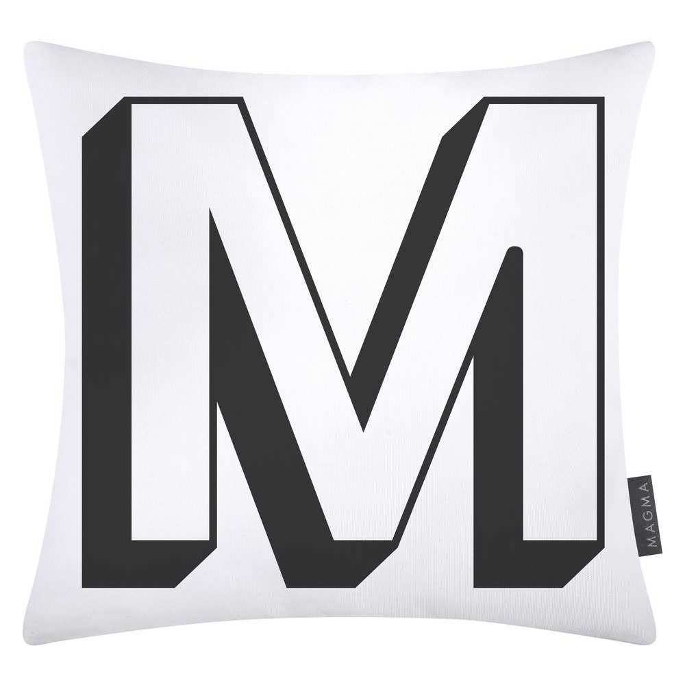 Magma Baumwolle Kissenhülle Buchstaben Weiss 40x40 cm