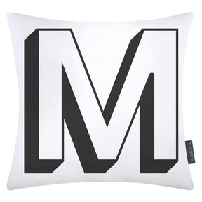 Magma Baumwolle Kissenhülle Buchstaben Weiss 40x40 cm
