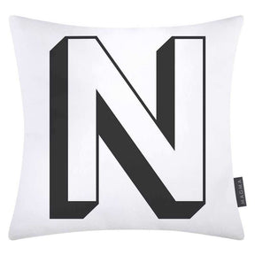 Magma Baumwolle Kissenhülle Buchstaben Weiss 40x40 cm