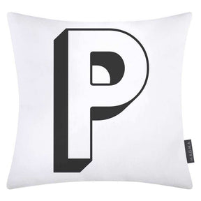 Magma Baumwolle Kissenhülle Buchstaben Weiss 40x40 cm