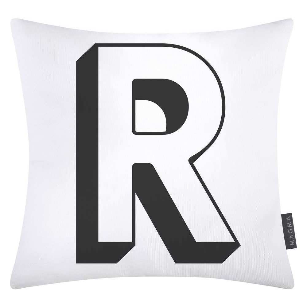 Magma Baumwolle Kissenhülle Buchstaben Weiss 40x40 cm