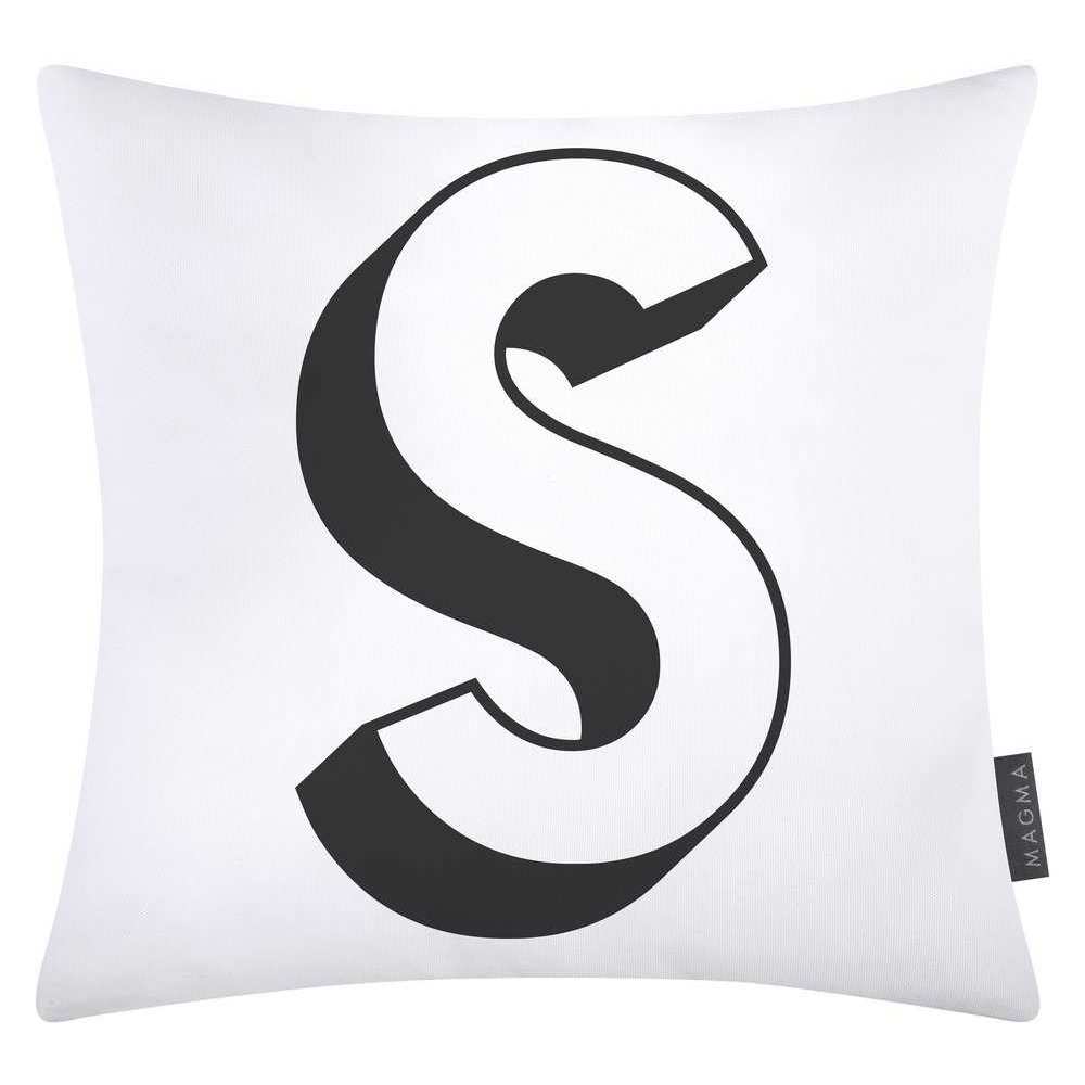 Magma Baumwolle Kissenhülle Buchstaben Weiss 40x40 cm