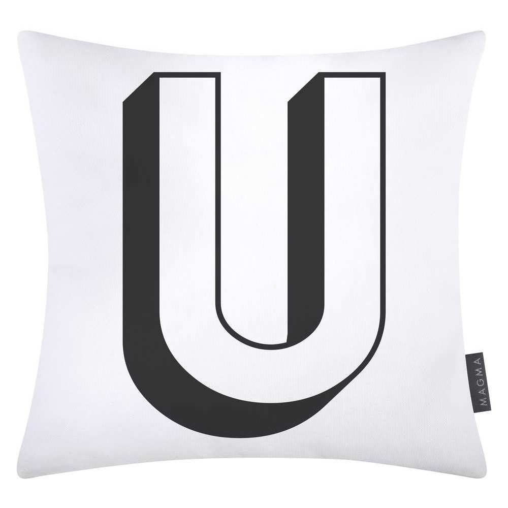 Magma Baumwolle Kissenhülle Buchstaben Weiss 40x40 cm