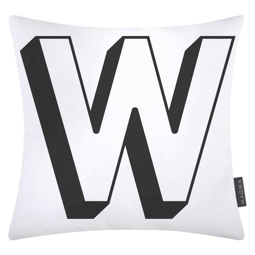 Magma Baumwolle Kissenhülle Buchstaben Weiss 40x40 cm