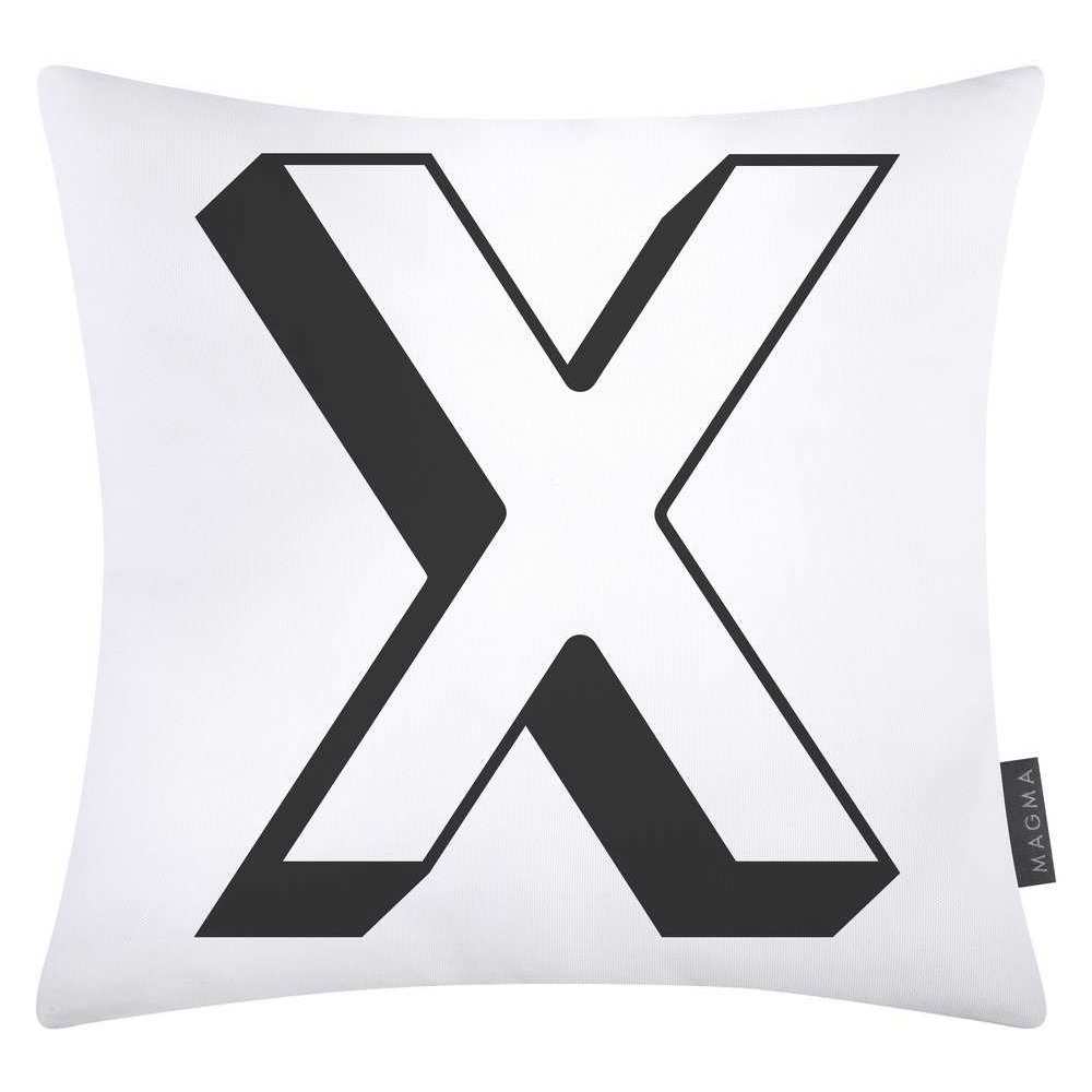 Magma Baumwolle Kissenhülle Buchstaben Weiss 40x40 cm