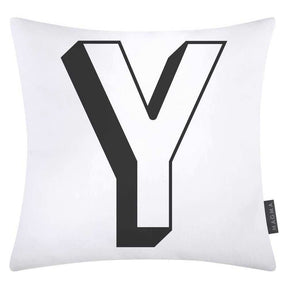Magma Baumwolle Kissenhülle Buchstaben Weiss 40x40 cm